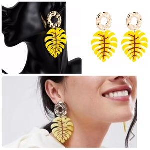 Acrylic Bohemian Leaf Shaped Earrings